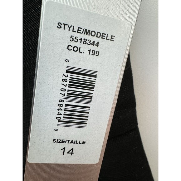 NWT Kay Unger Lola Metallic Twill Midi Dress Women’s Size 14 Sleeveless Black - Picture 15 of 16